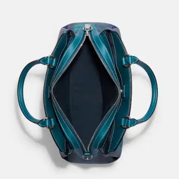 🌸 Lille Carryall With Jumbo Floral Print Deep Turquoise - Picture 4 of 12